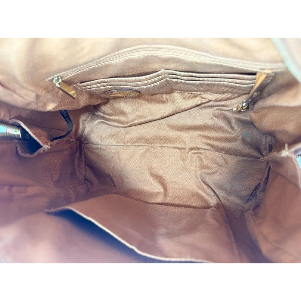 FOSSIL SYDNEY Multi Brown PVC Coated Canvas Satchel Medium